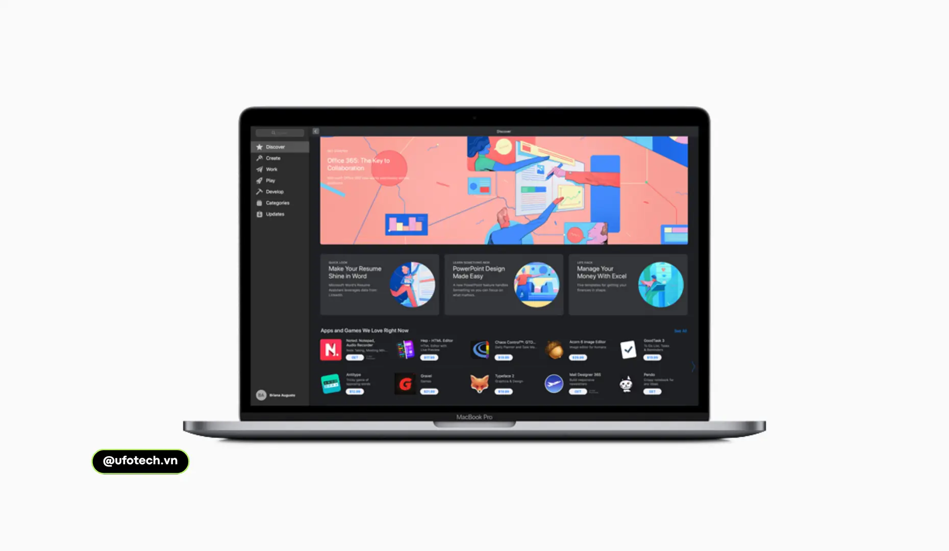 Dịch vụ cài đặt Office cho MacBook chuyên nghiệp, xử lý dứt điểm lỗi phần mềm tại UFOTECH Hà Nội.