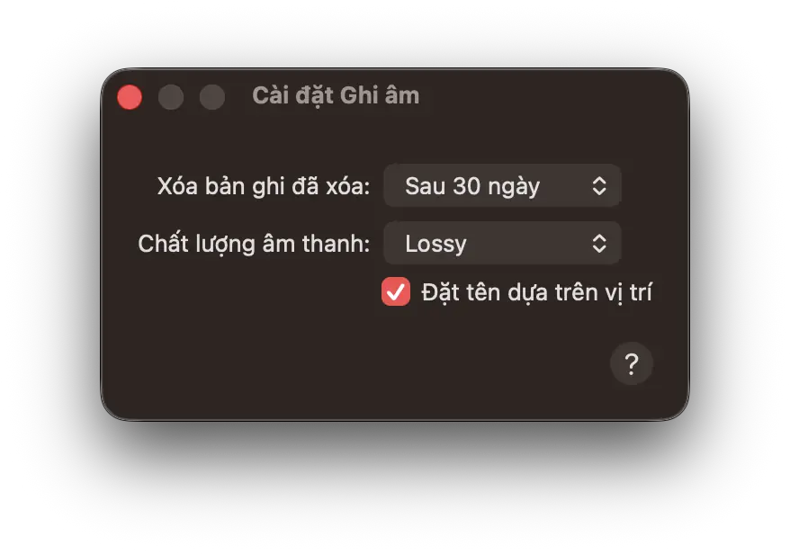 Tắt đặt tên dựa trên vị trí MacBook