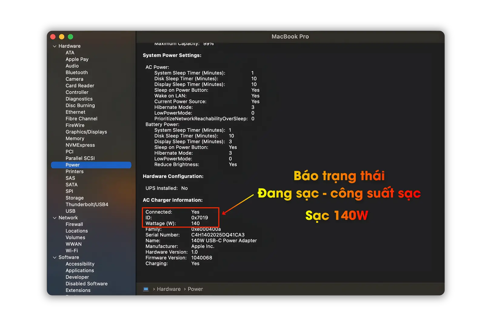 Hướng Dẫn Cách Kiểm Tra Công Suất Sạc MacBook đúng cách