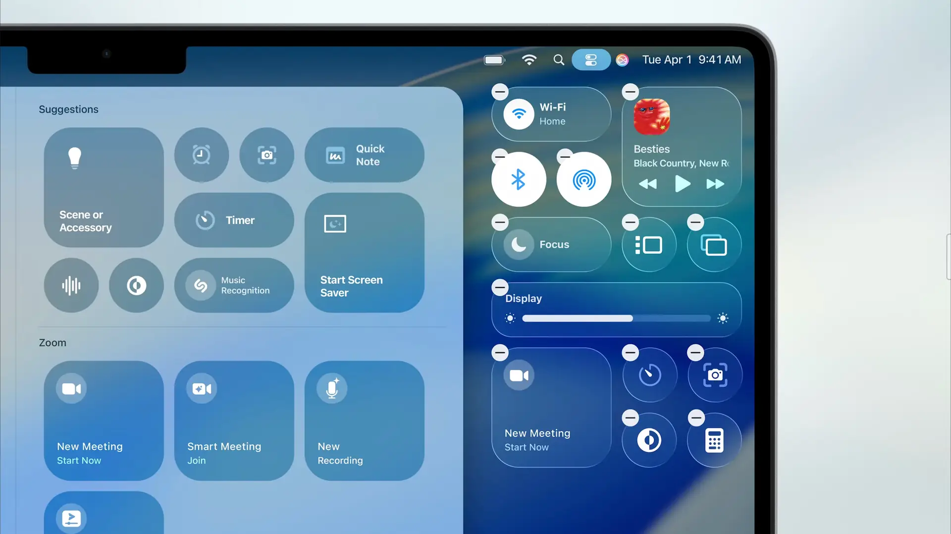Trung tâm điều khiển (Control Center) trong macos tahoe 26