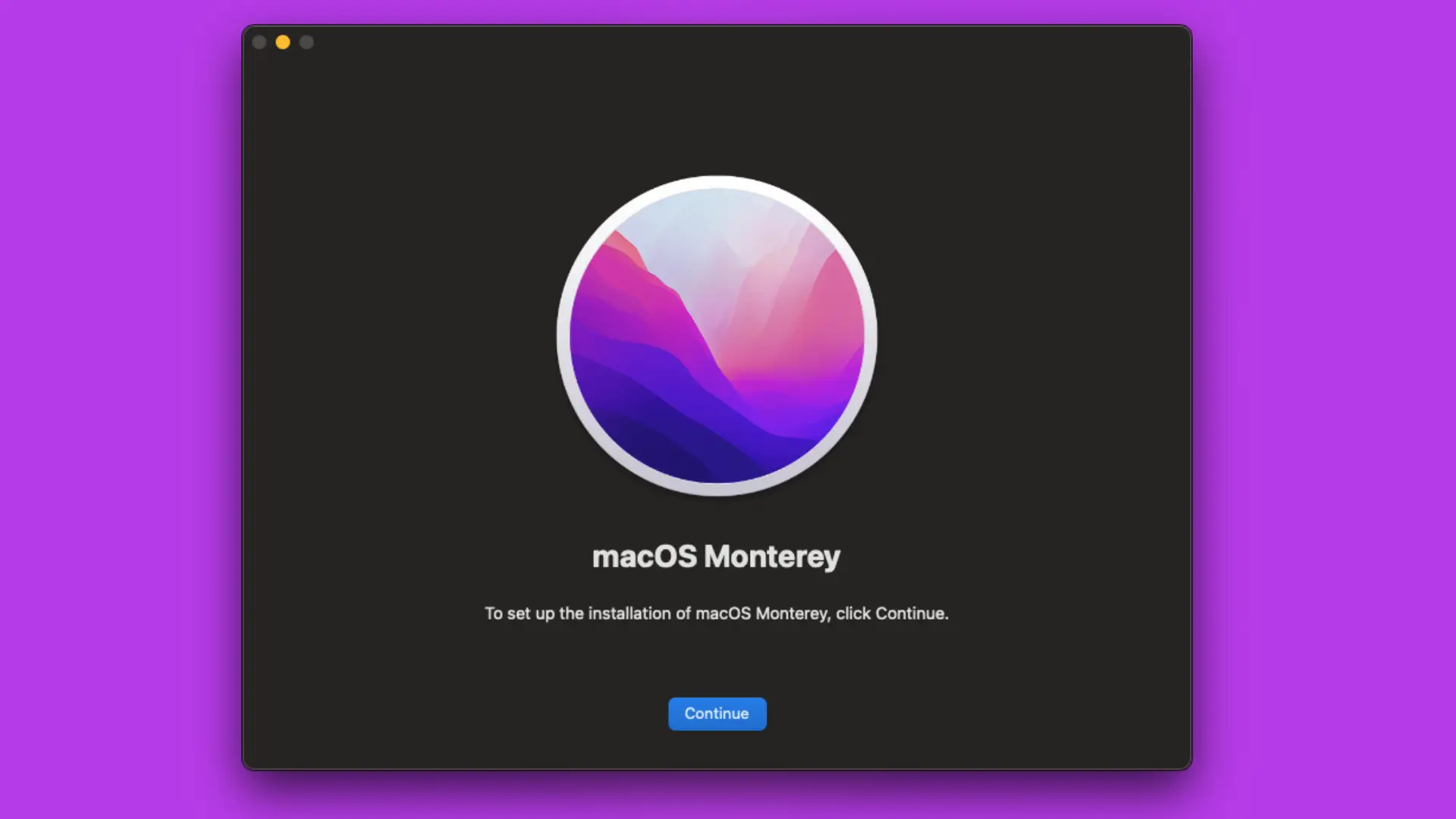 trình cài đặt macOS Monterey.