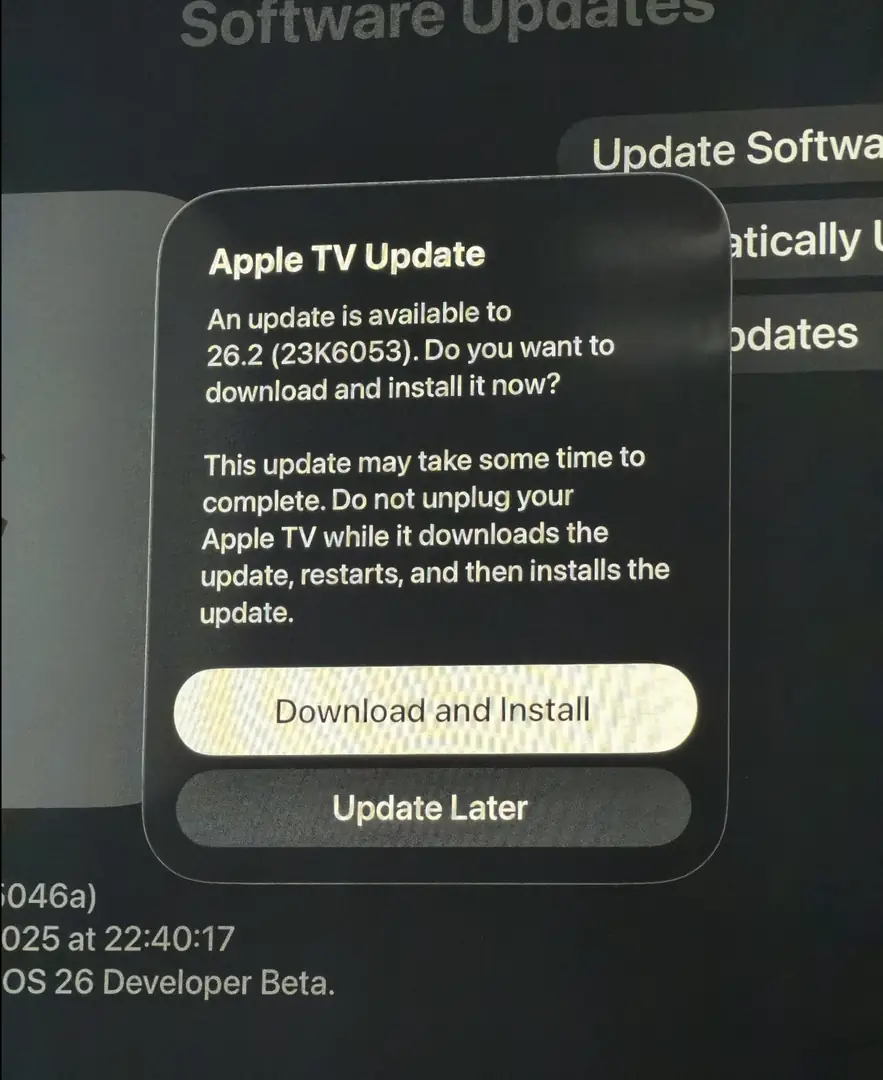 Apple Tung Bản Cập Nhật tvOS 26.2 RC Sửa Đổi (23K6053)"Chốt Hạ" Trước Ngày Ra Mắt