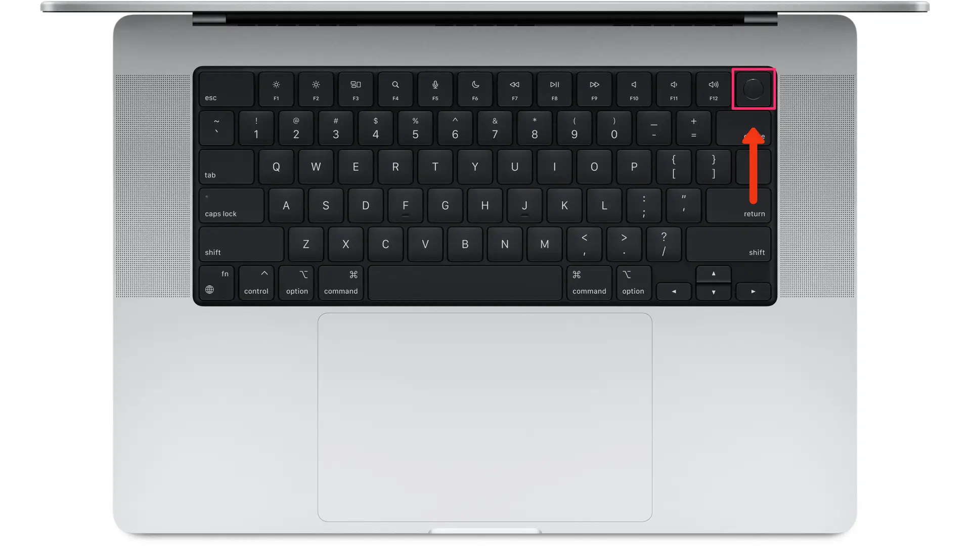 Giữ nút nguồn để khởi động lại máy MacBook