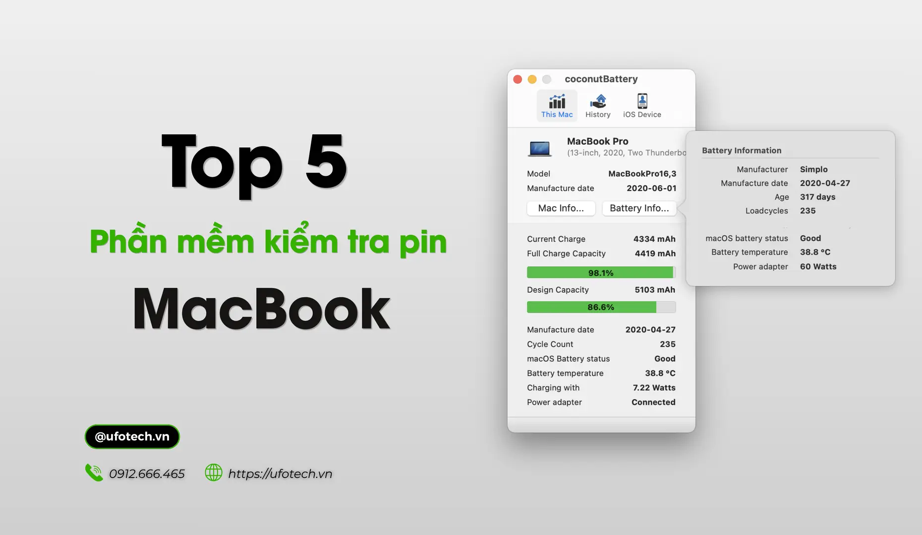 Top 5 phần mềm kiểm tra pin MacBook chính xác nhất