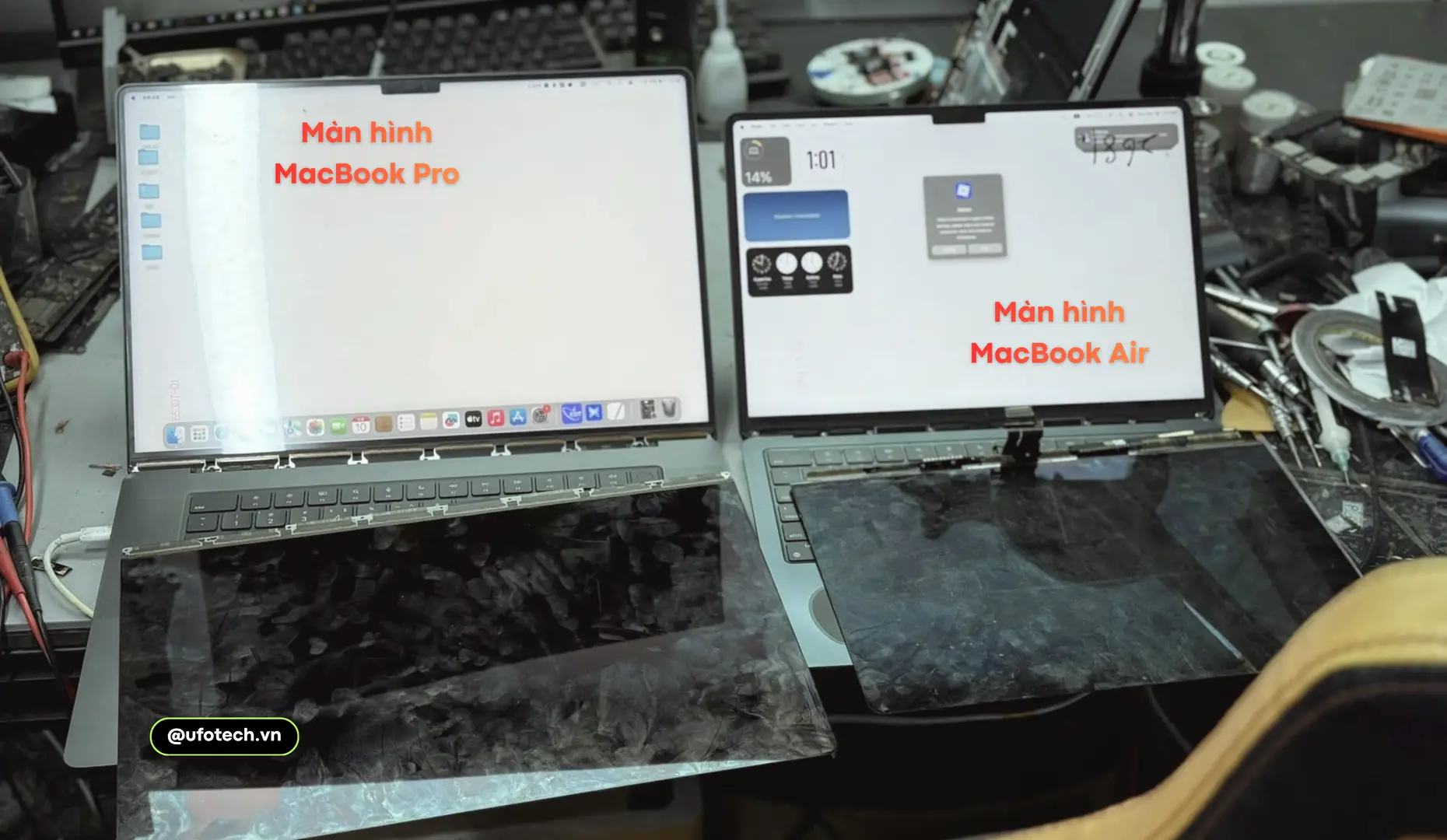 So sánh cấu tạo màn hình MacBook Air và Pro