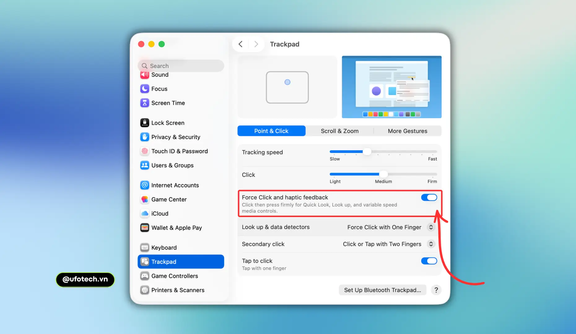 Hướng dẫn cách tự khắc phục touchpad MacBook bị đơ cứng bằng System Settings