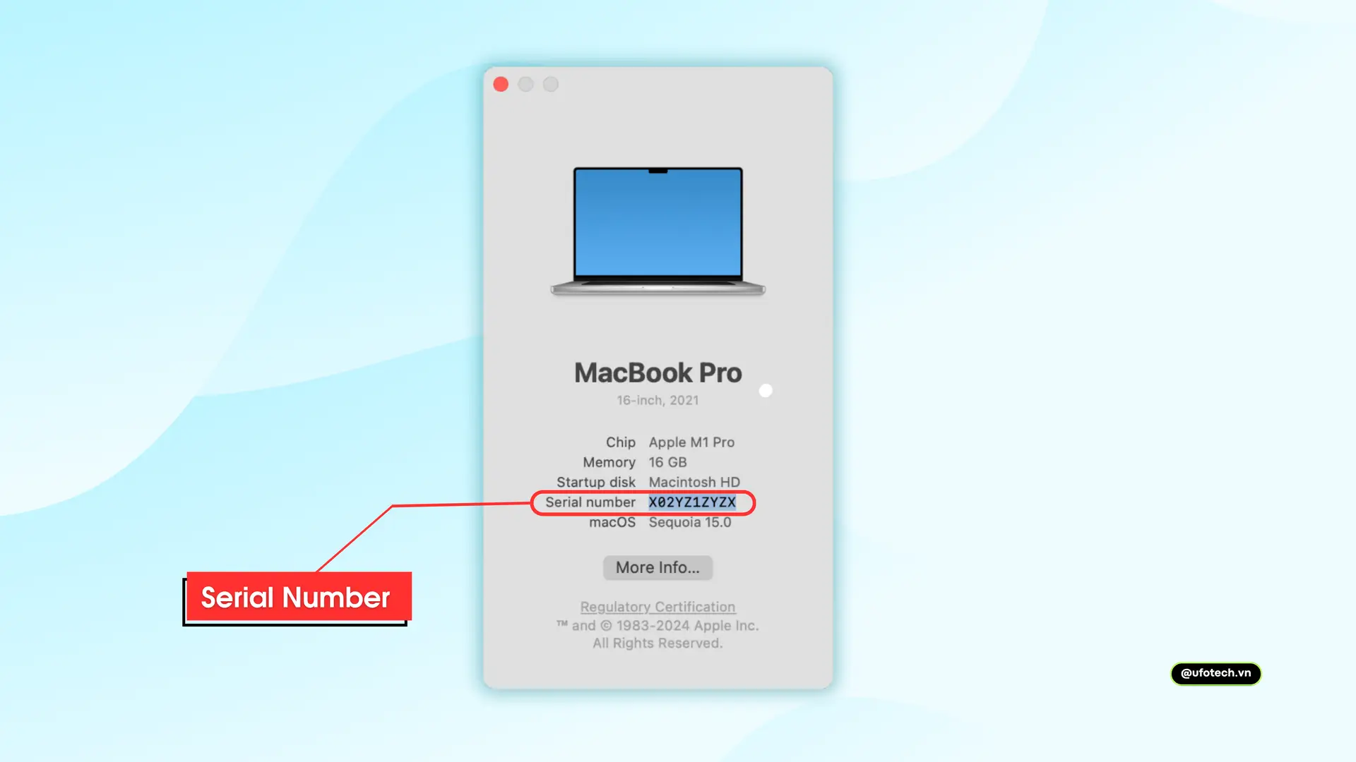Cách xem serial number trên macOS