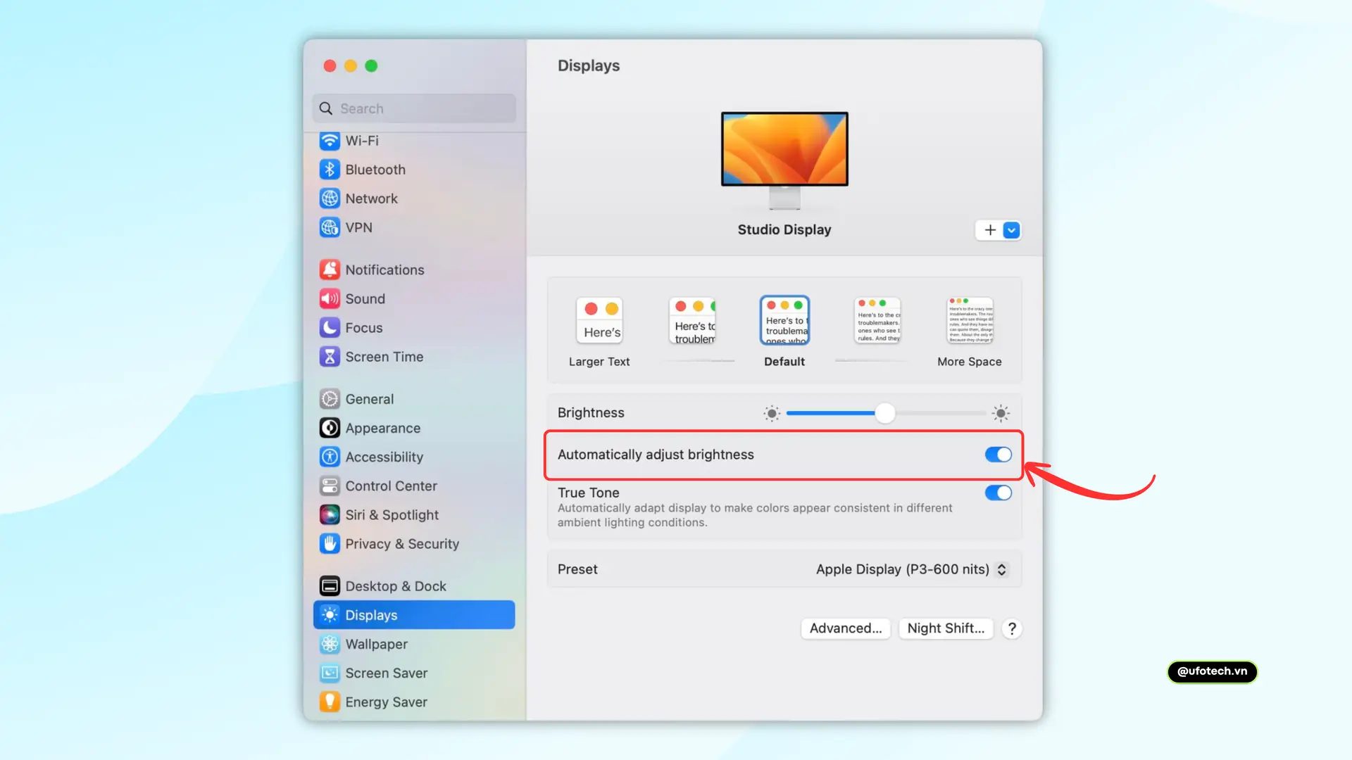 Điều chỉnh lại ánh sán màn hình MacBook